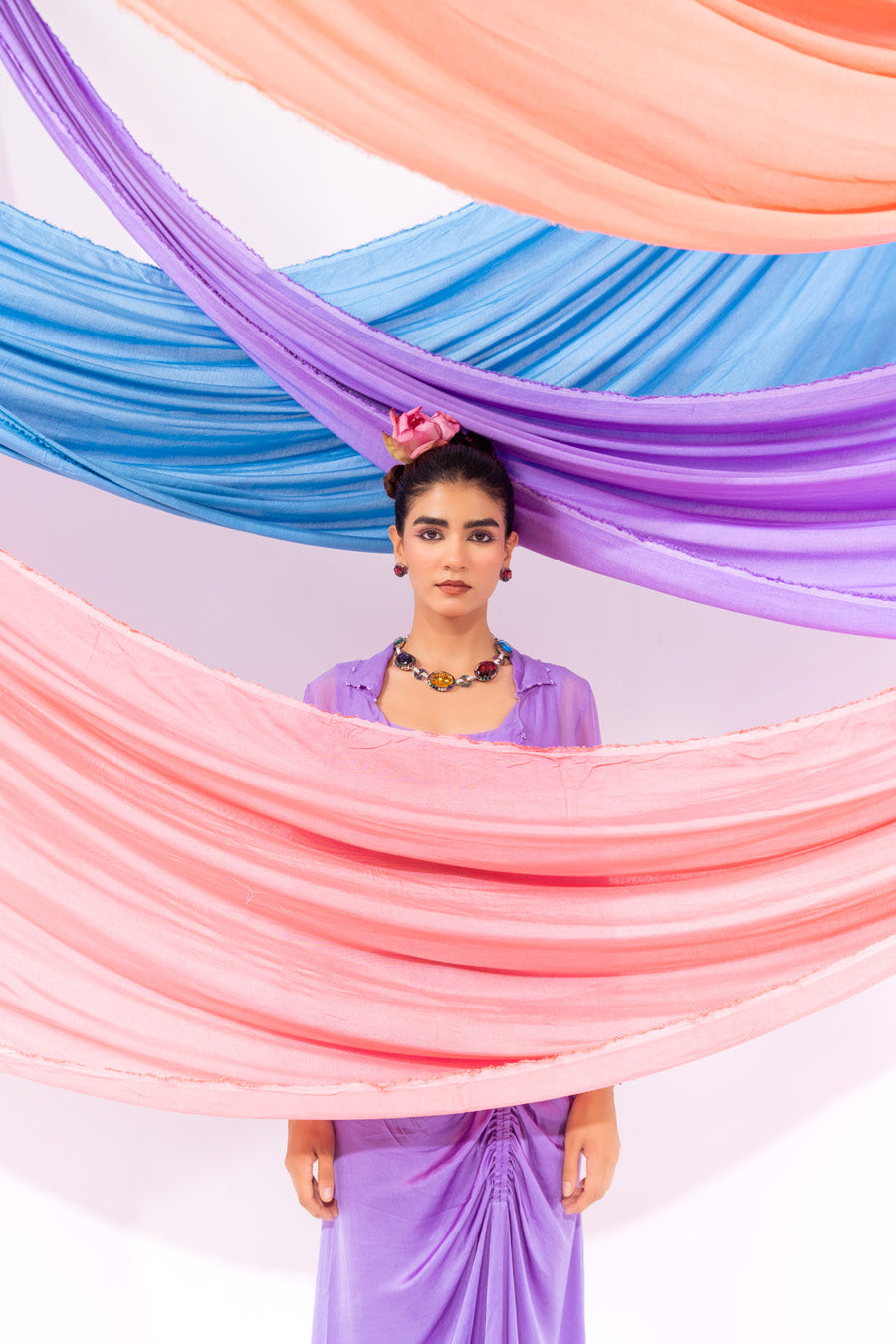 Purple coat witn inner and skirt