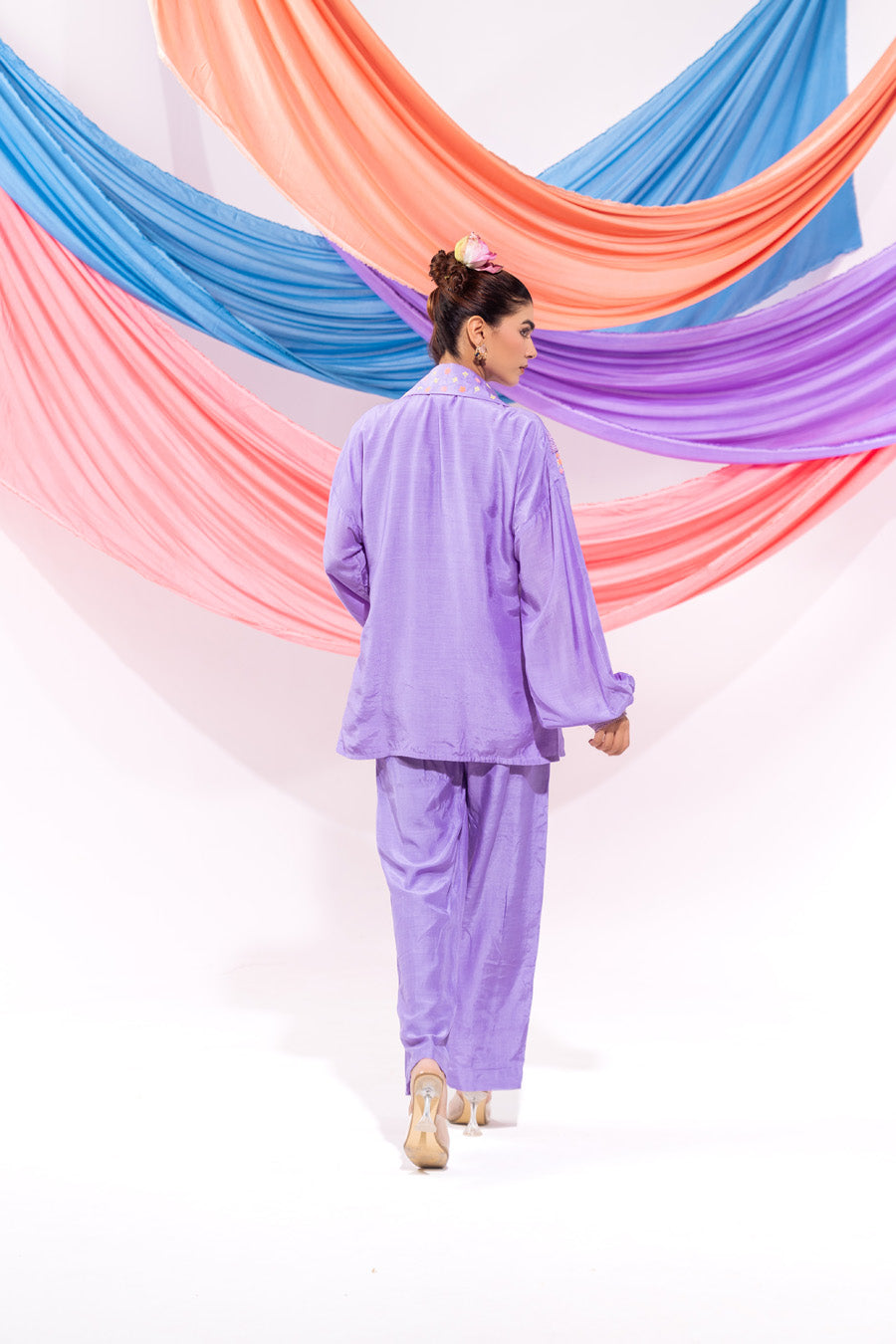 Purple Drawstring Shirt And Pant