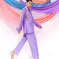 Purple Drawstring Shirt And Pant