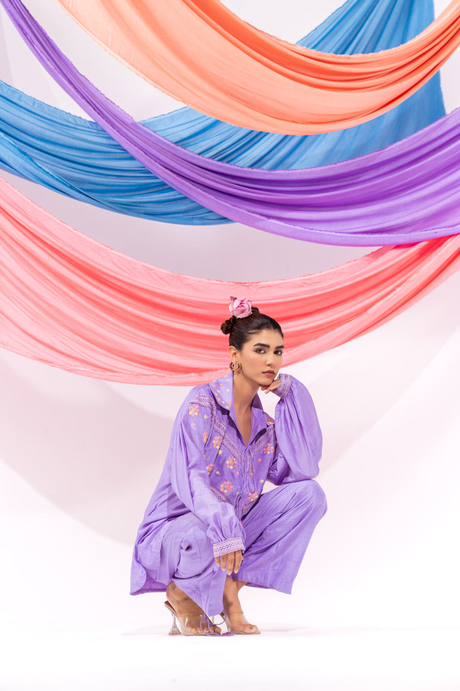 Purple Drawstring Shirt And Pant