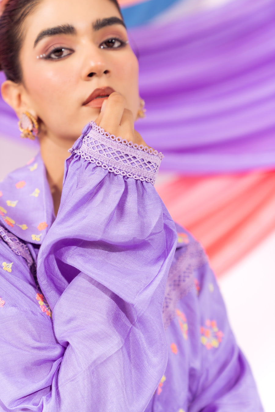 Purple Drawstring Shirt And Pant