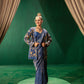 Blue Jacket With Zari Saree And Blouse