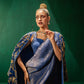 Blue Jacket With Zari Saree And Blouse
