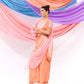 Peach And Pink Ombre Drape Kurta Set