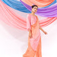 Peach And Pink Ombre Drape Kurta Set