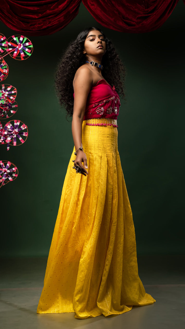 Phuljhari saree set (pre - draped saree)