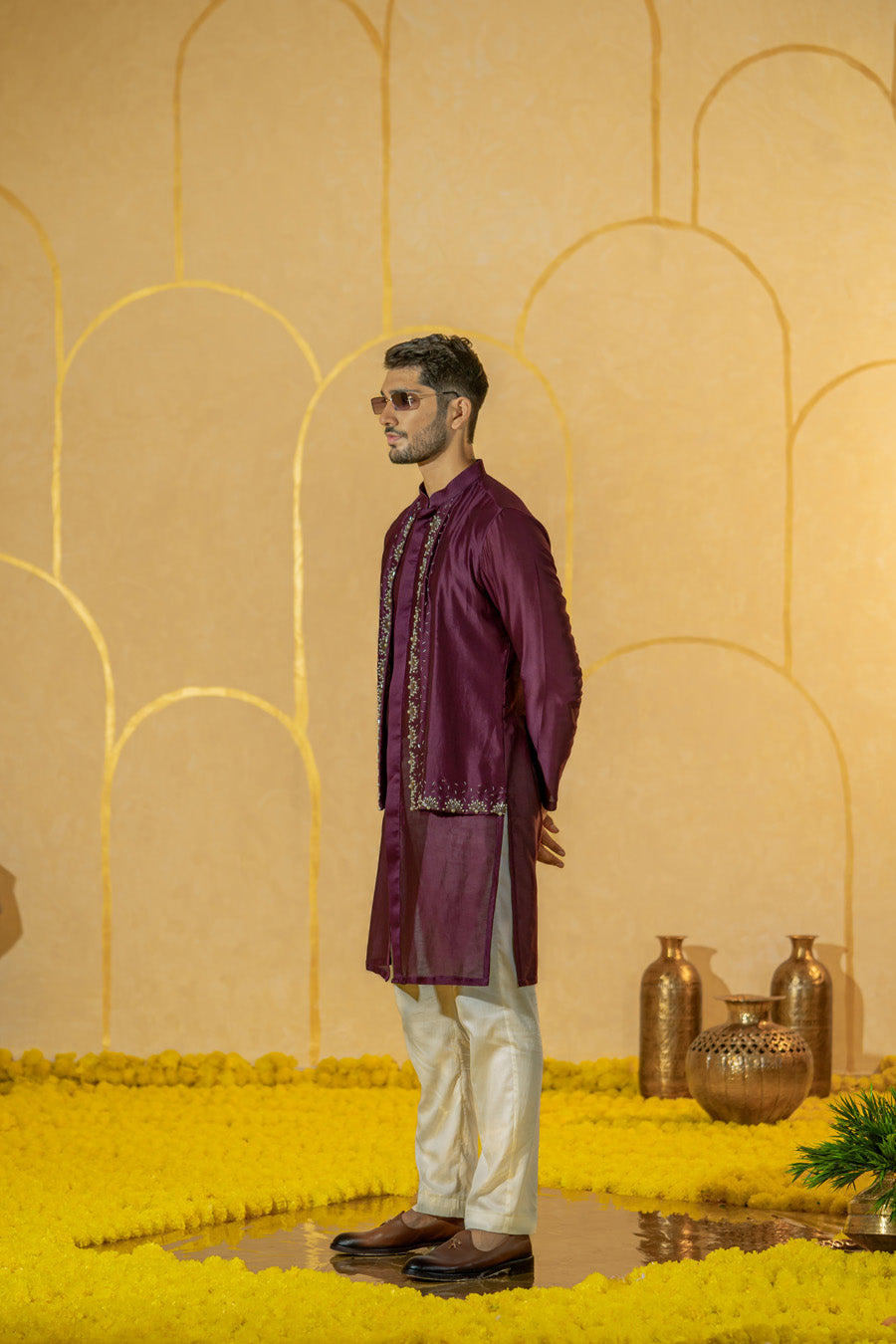 Panelled Long kurta set