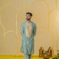 Turquoise Patch Long Kurta set