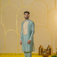 Turquoise Patch Long Kurta set