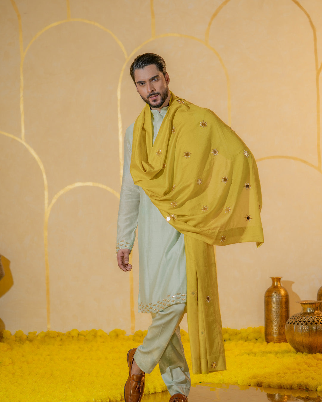 Powder Blue Long kurta set