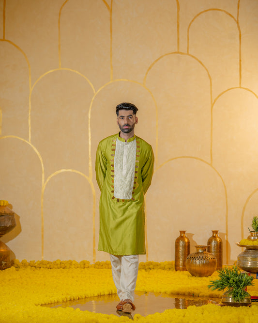 Green Patch Long kurta set