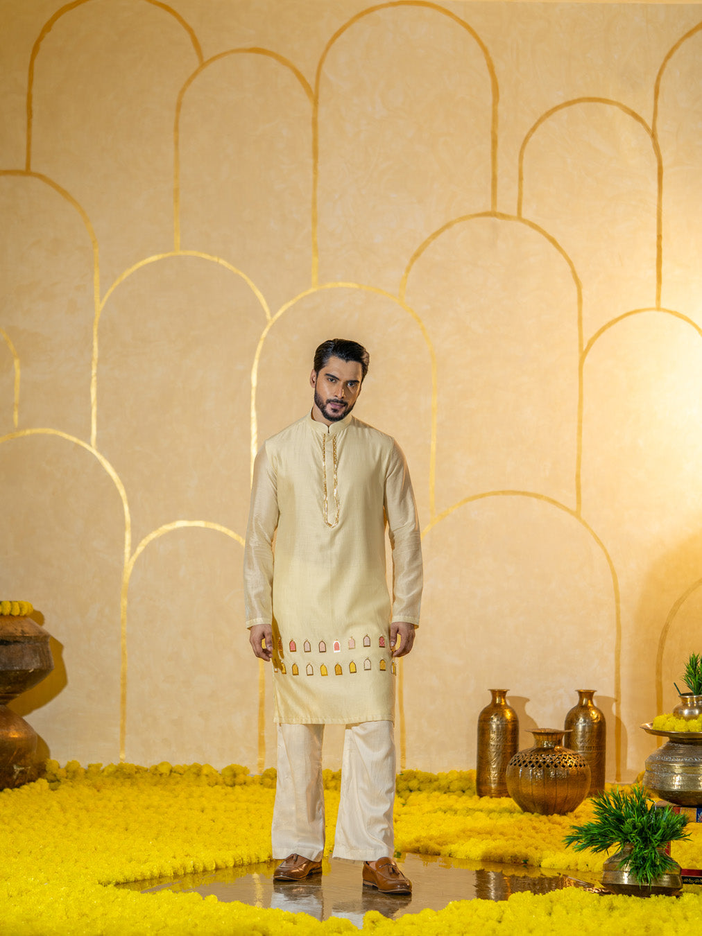 Multi Color Khidki Long kurta set