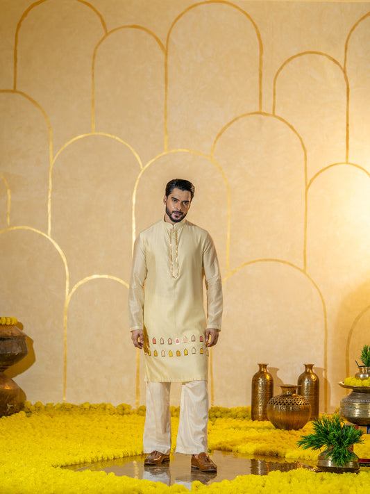 Multi Color Khidki Long kurta set