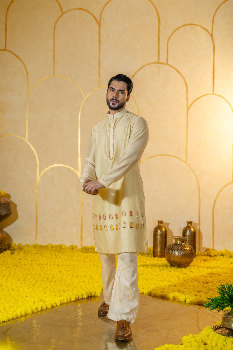 Multi Color Khidki Long kurta set