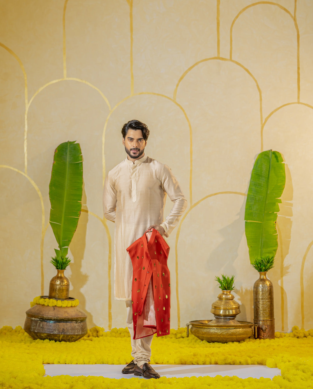 Dusty Pearl Gold kurta set