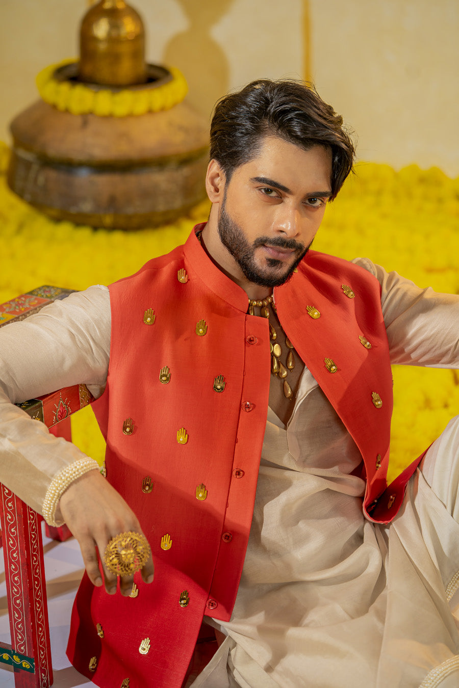 Dusty Pearl Gold kurta set