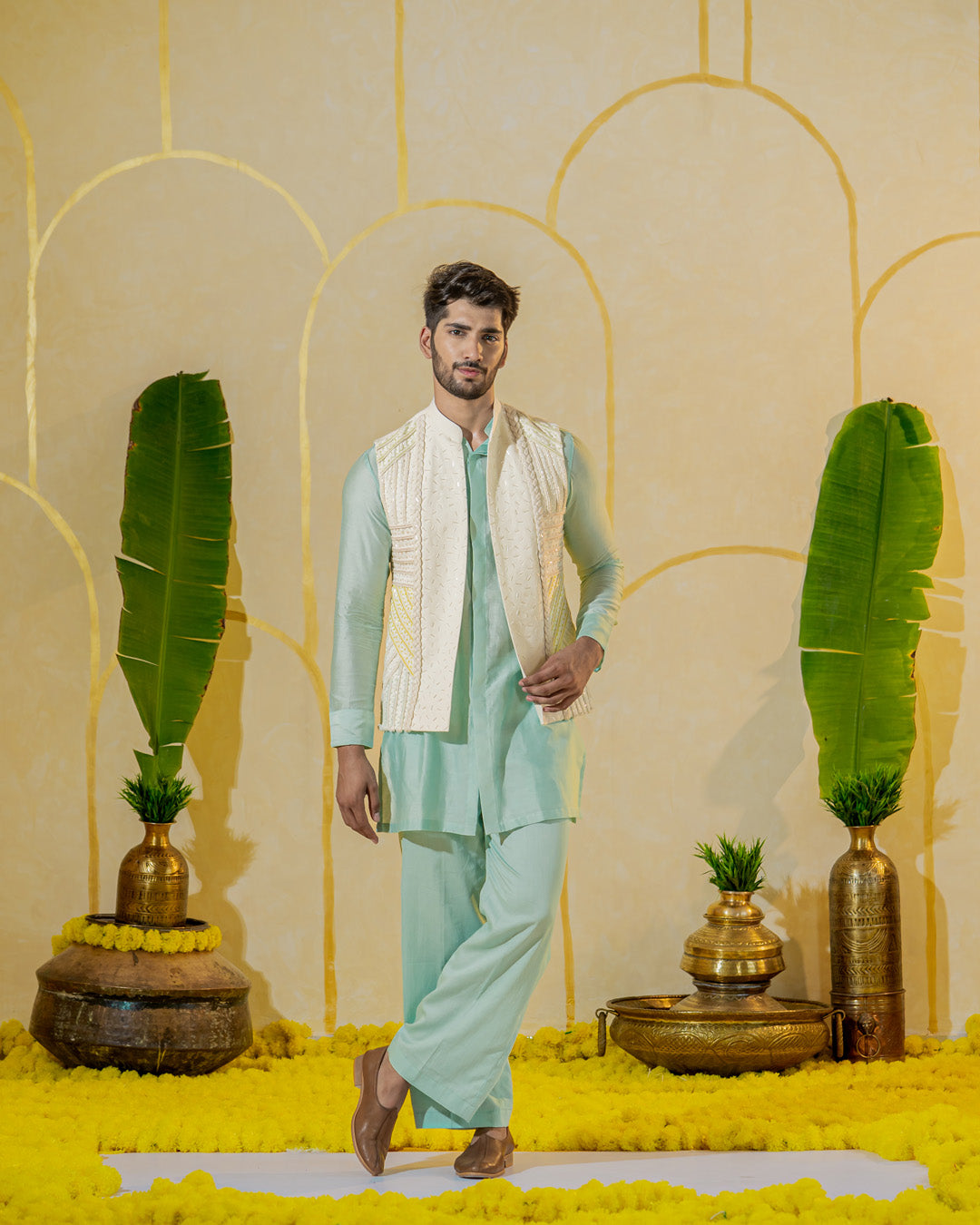 Hot Mint kurta-parallel pant set