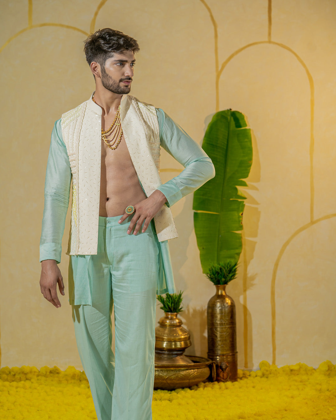 Hot Mint kurta-parallel pant set