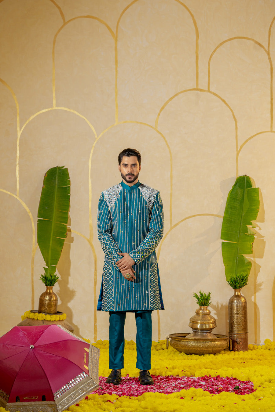 Blue Dhinchak Sherwani