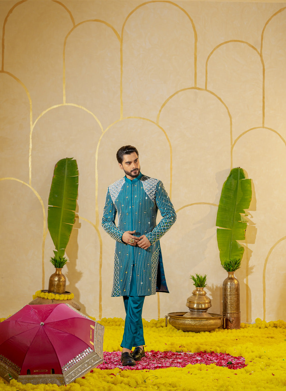 Blue Dhinchak Sherwani