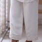 White Moss Crepe Drape Kurta Set