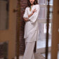 White Moss Crepe Drape Kurta Set