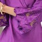 Purple Chanderi Drape Kurta Set.