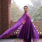 Purple Anarkali Palazzo With Odhni