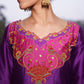 Purple Anarkali Palazzo With Odhni
