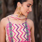 Multicoloured Embroidered Straight Kurta With Sharara And Dupatta