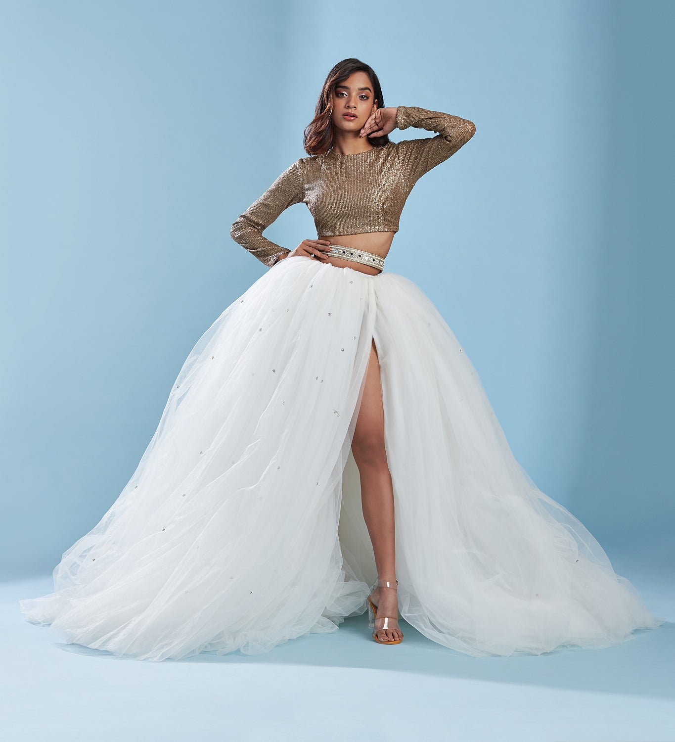 The Noa lehenga exudes Y2K, glam energy.