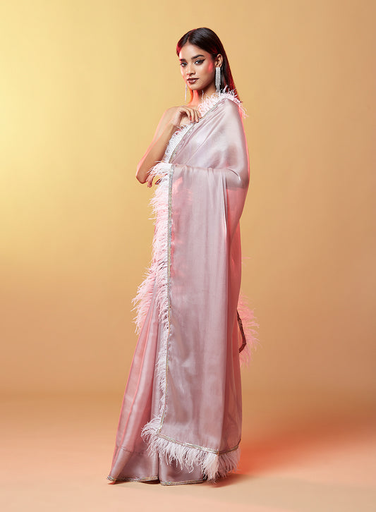 Wild Lavender Glass Organza Saree