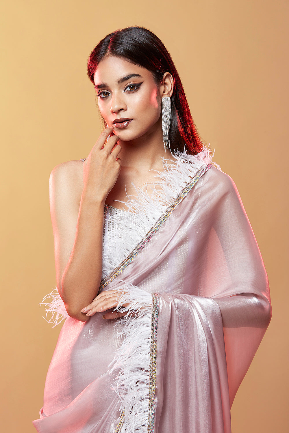 Wild Lavender Glass Organza Saree