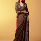 Saanvi Dark Olive Ruffled Gajji Silk saree