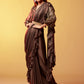 Saanvi Dark Olive Ruffled Gajji Silk saree
