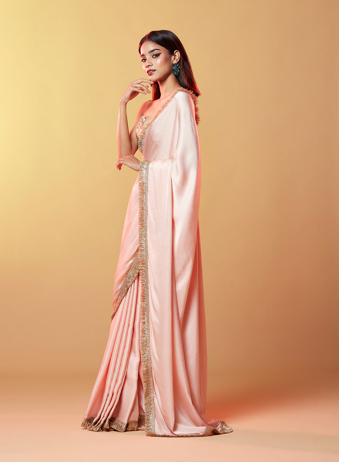 Blush Pink Gajji Silk Saree