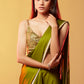 Laila Olive  Pink Gajji Silk Saree