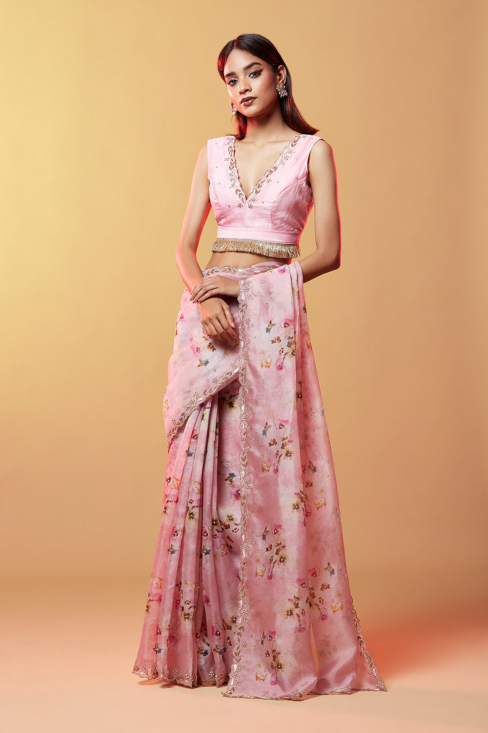 Printed Organza Saree