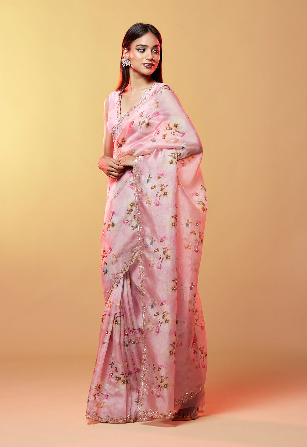 Printed Organza Saree