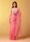 Pink Glitzy Cocktail Saree