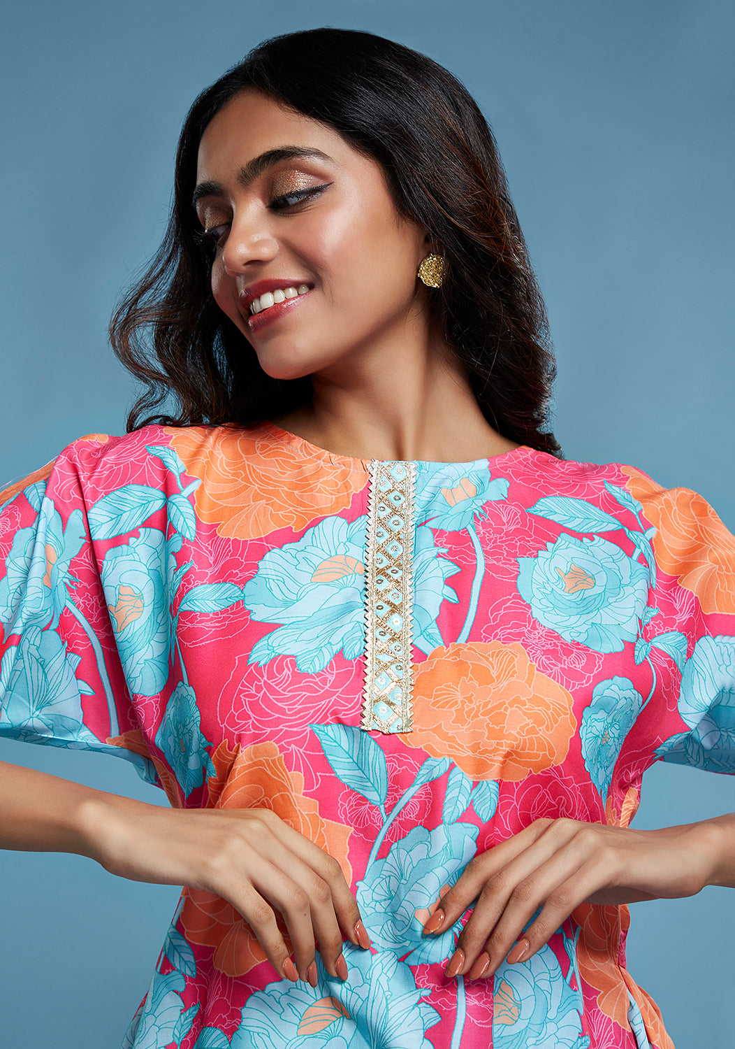 Floral Asymetric Kurta and Salwar set