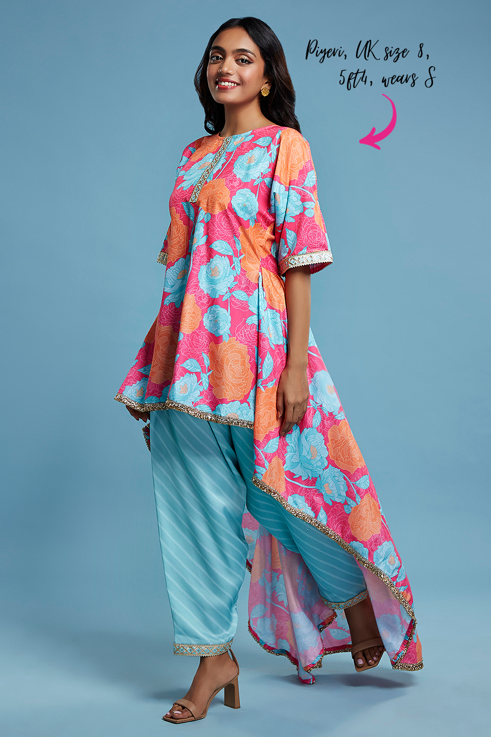 Floral Asymetric Kurta and Salwar set