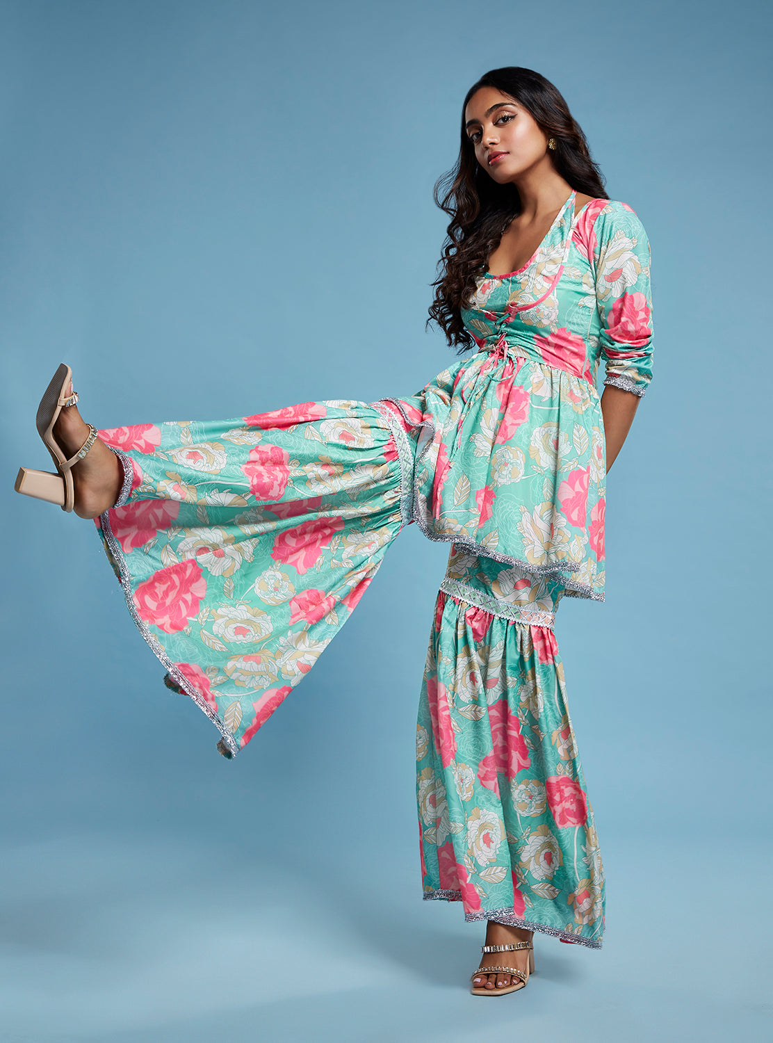 Floral Peplum printed Set