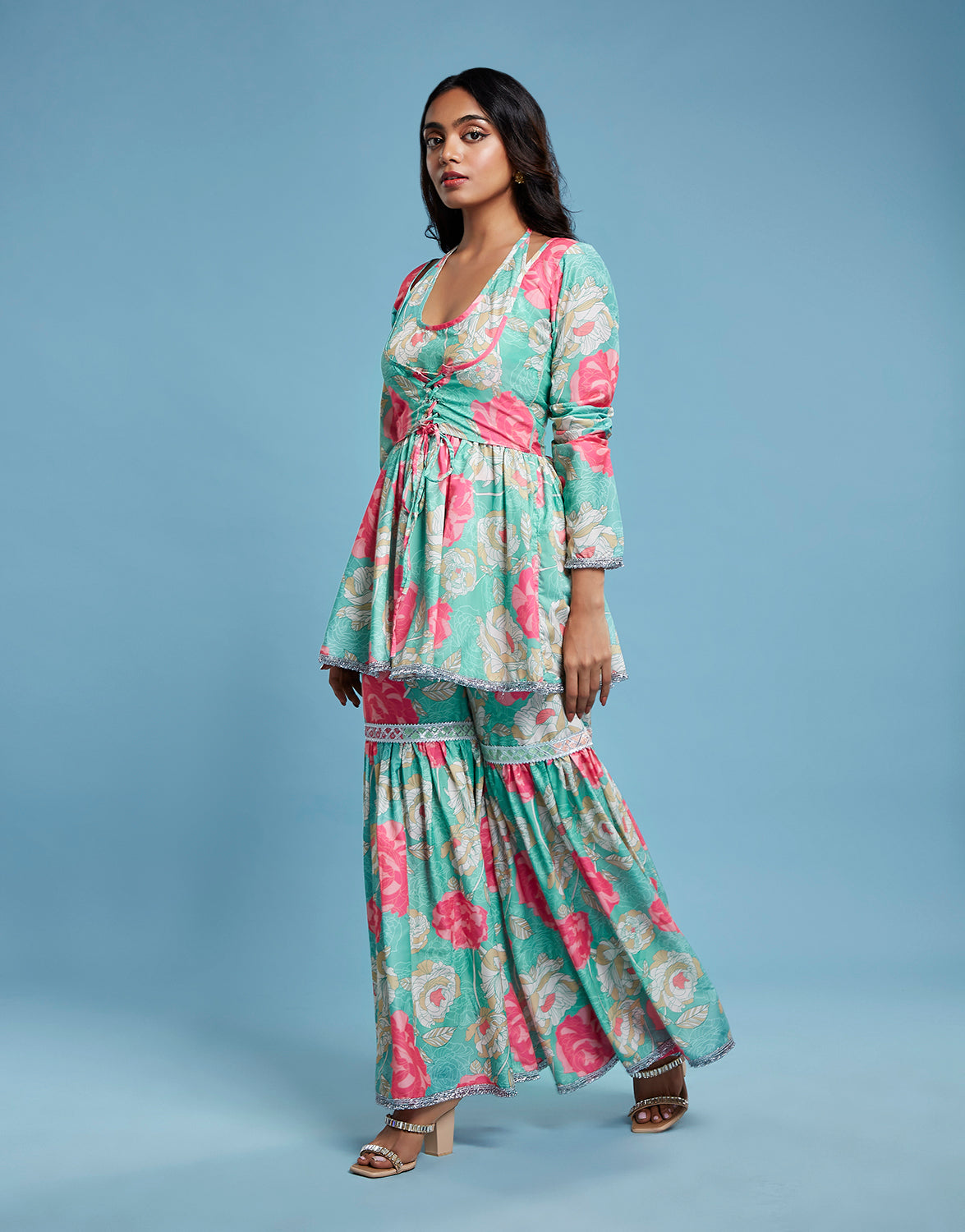 Floral Peplum printed Set