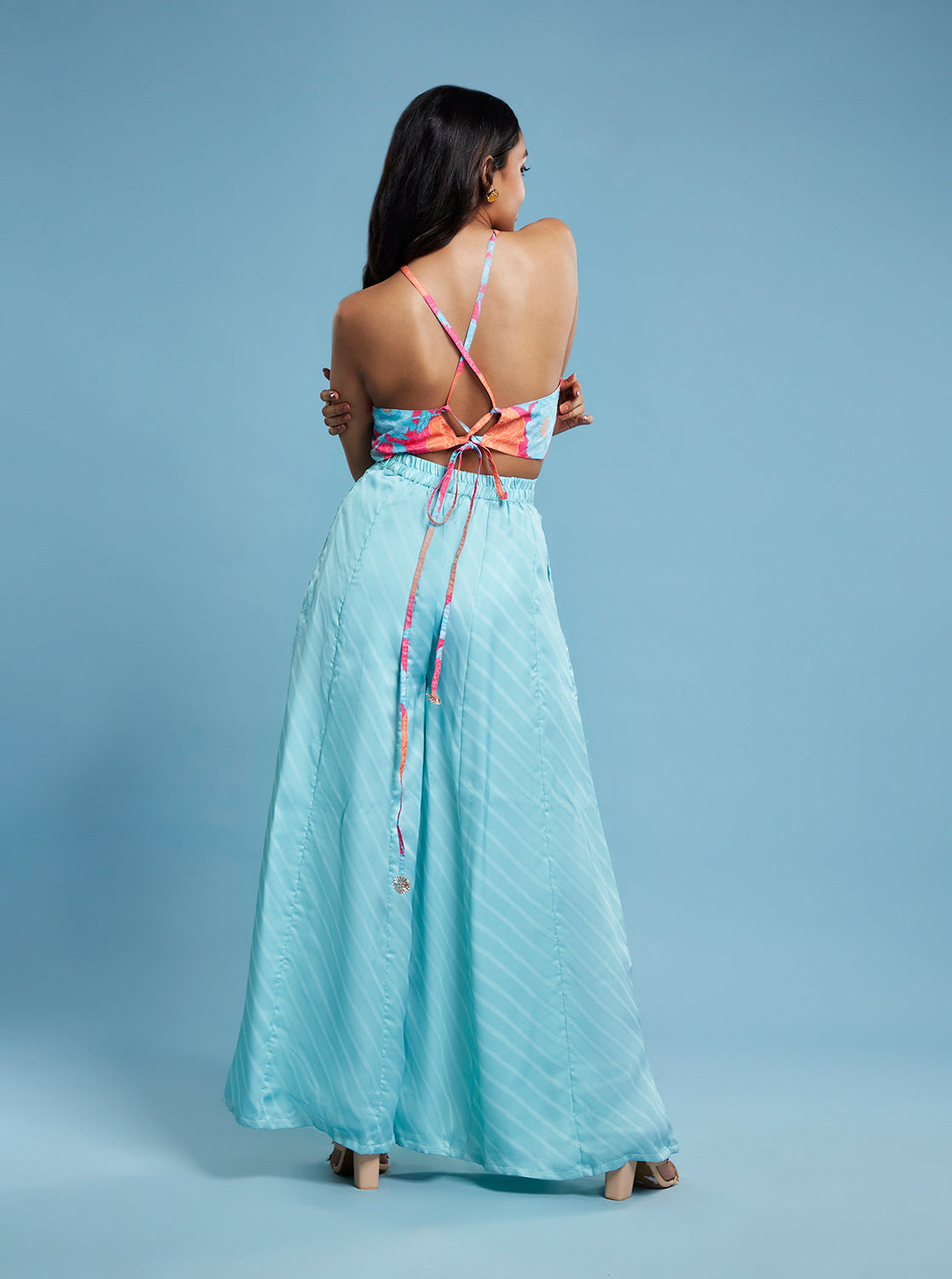 Floral Halter top and Sharara Set