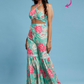 Floral Halter top and Sharara Set