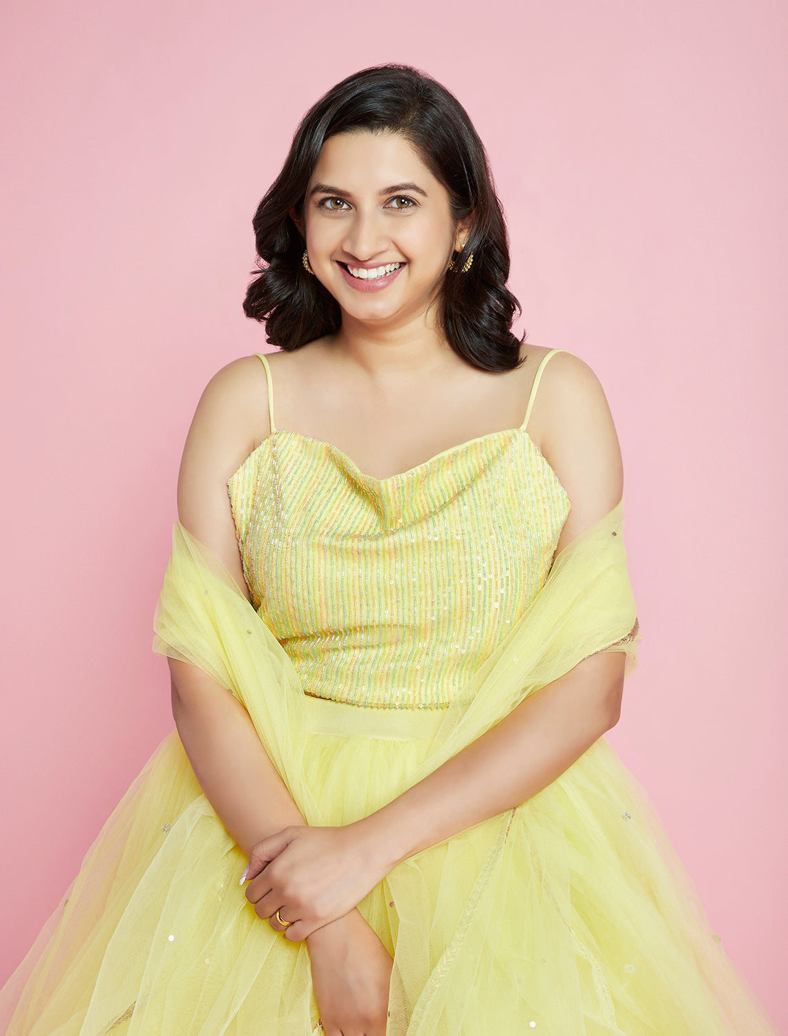 Mom Kaira Yellow Skirt Set