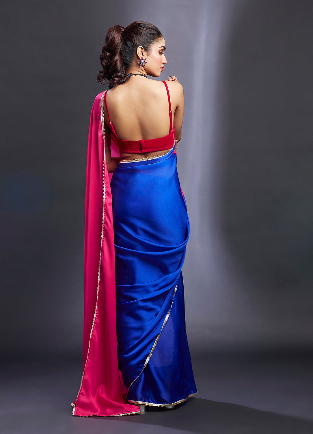 Electric Blue & Rani Saree
