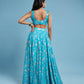 Turquoise Sleeveless Lehenga Set
