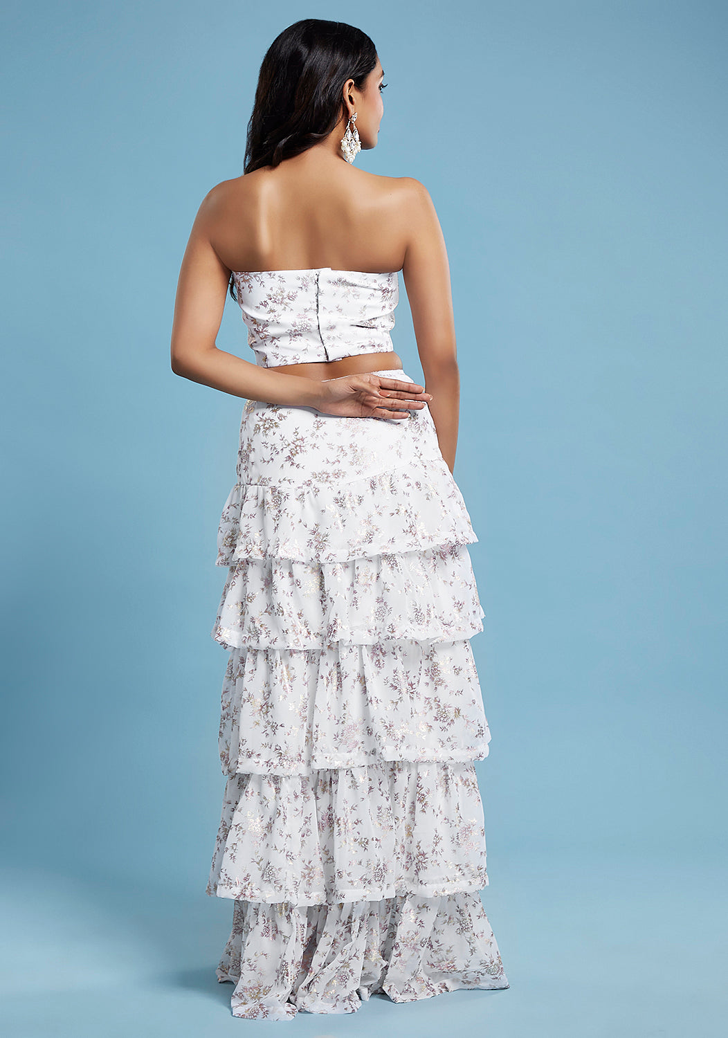 White Corset Lehenga Set